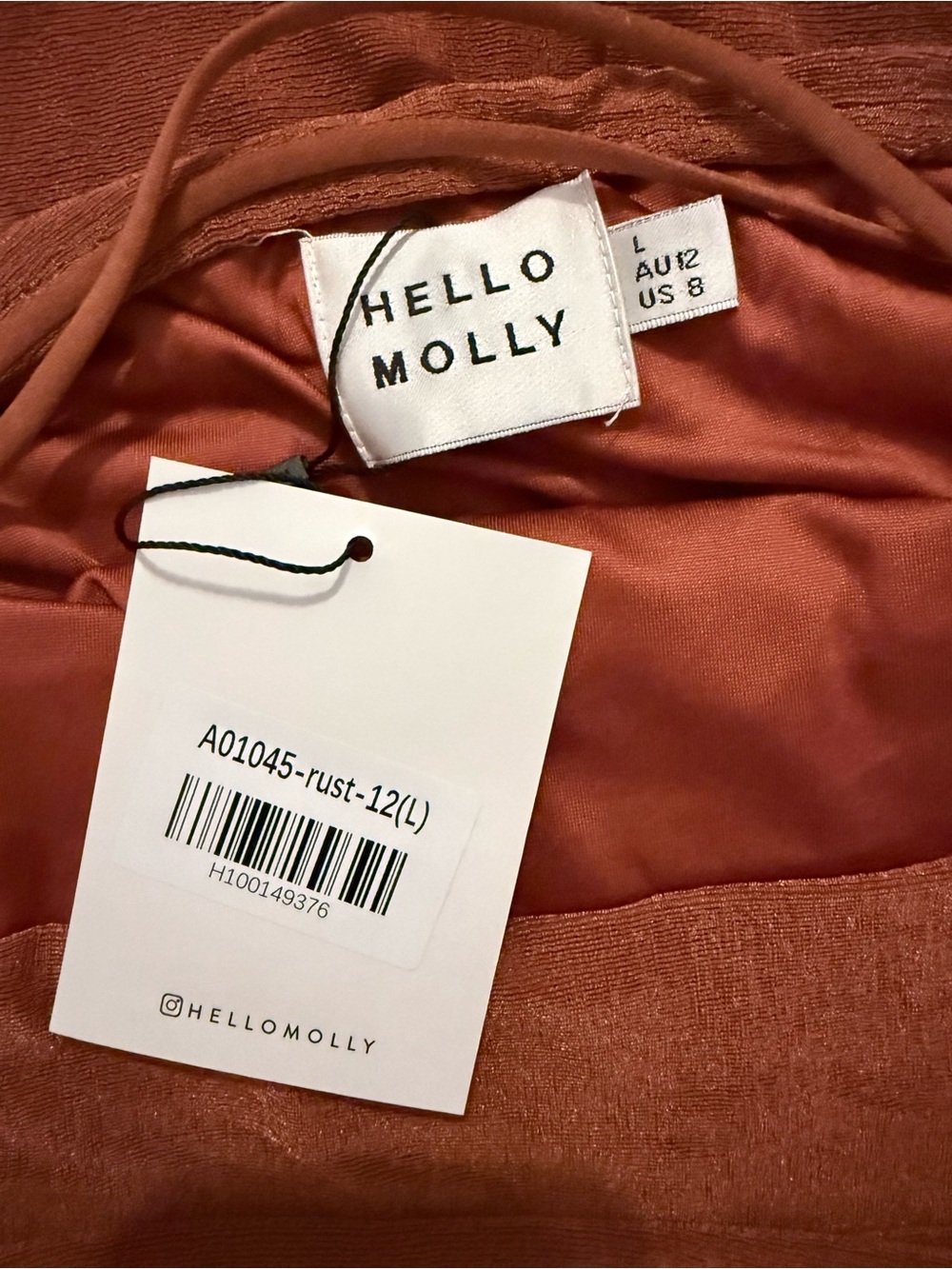 Rust Bodycon Cowl Neck Midi Dress - Picture 4 of 4